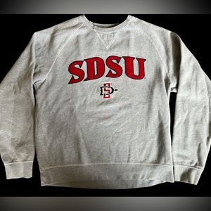 San Diego State University gray sweatshirt Sz Medium Embroidered GUC